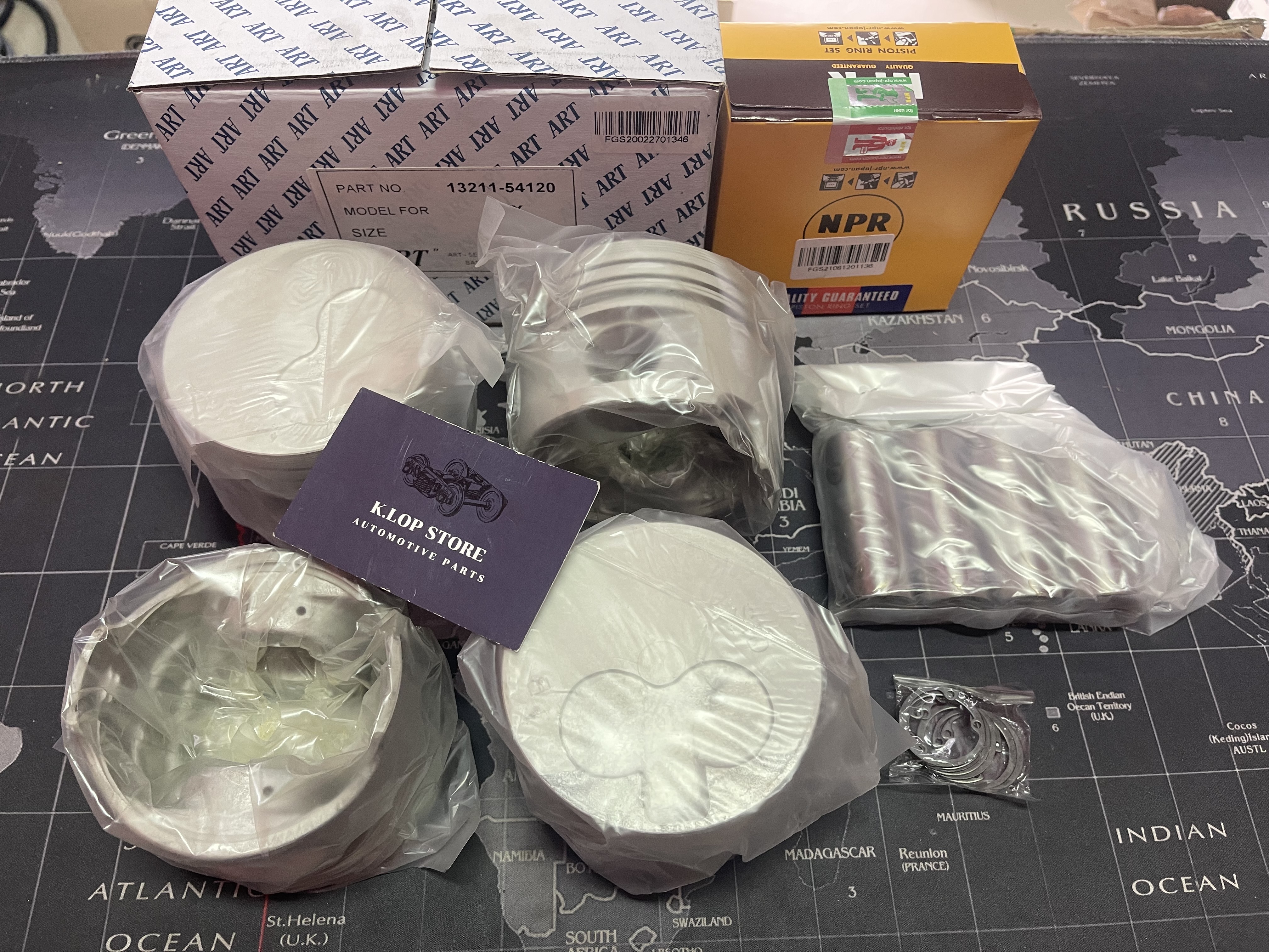 ชุดลูกสูบ ART+สลักพร้อมแหวน 2L-II ธรรมดา LN8#, Hilux Mighty X (1 ชุด มี 4 ลูก)