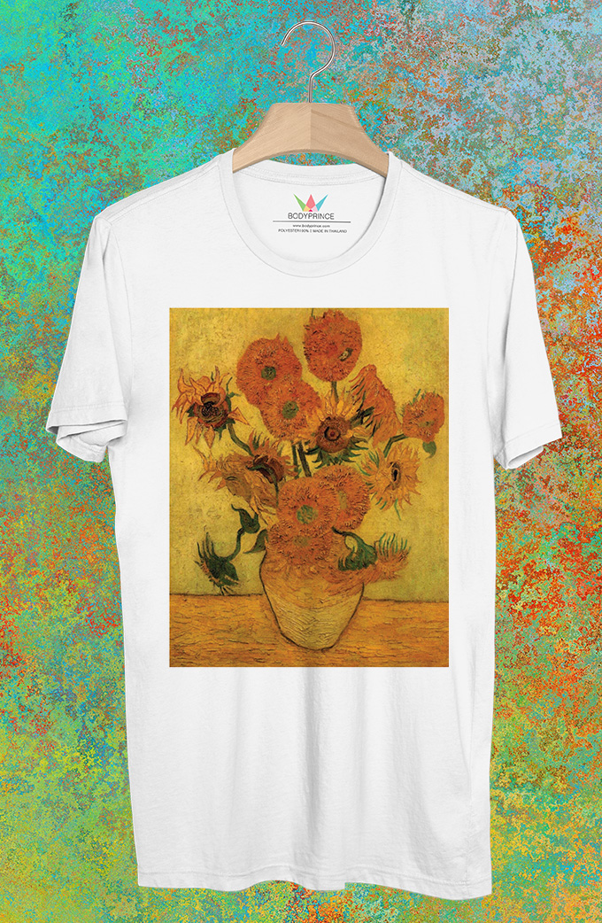 BP706 เสื้อยืด Still Life Vase with Fifteen Sunflowers