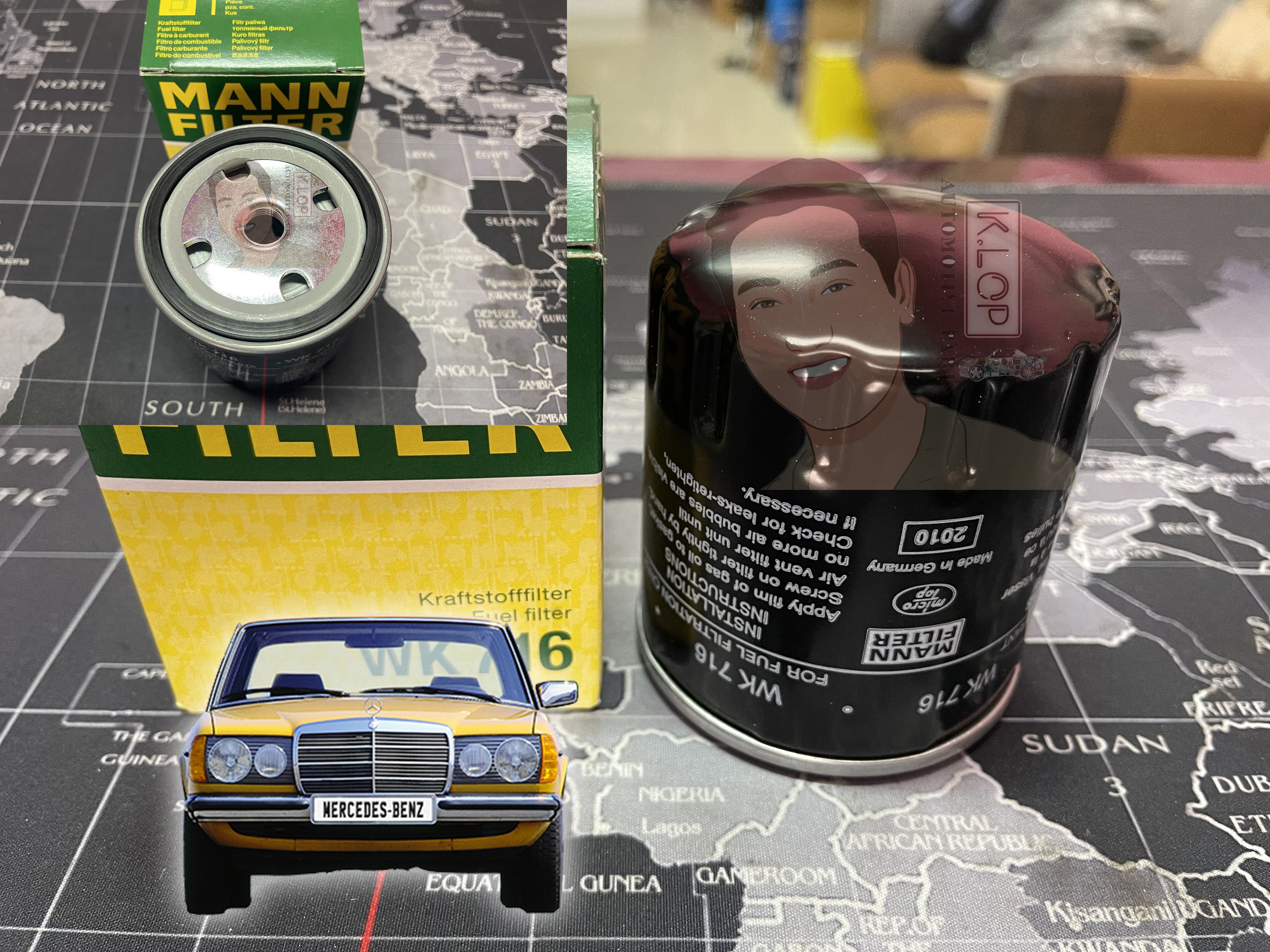WK716 กรองโซล่า BENZ 100D,200D,220D,240D,300D(W123) เครื่องยนต์ OM615,616,617 (MANN-FILTER***งานพรีเมี่ยมแท้นำเข้ายุโรป) Dimensions(mm.) A=76 B=62 C=71 H=93