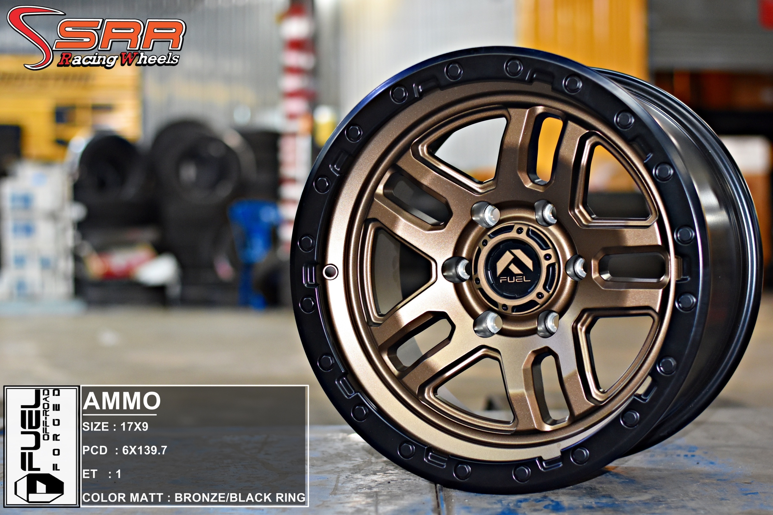 FUEL AMMO 17x9 6H139.7 ET1 MATT BRONZE/BLACK RING ราคาพิเศษ