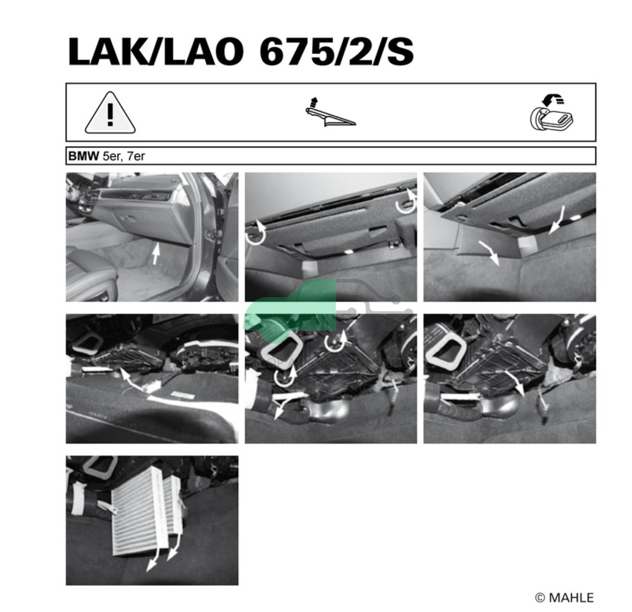 LAK 675-2-S กรองแอร์-คาร์บอน(MAHLE) BMW 5 (G30), 6 (G32), 7 (G12), X5 (G05), X7 (G07) 2ชิ้น ในเซ็ท