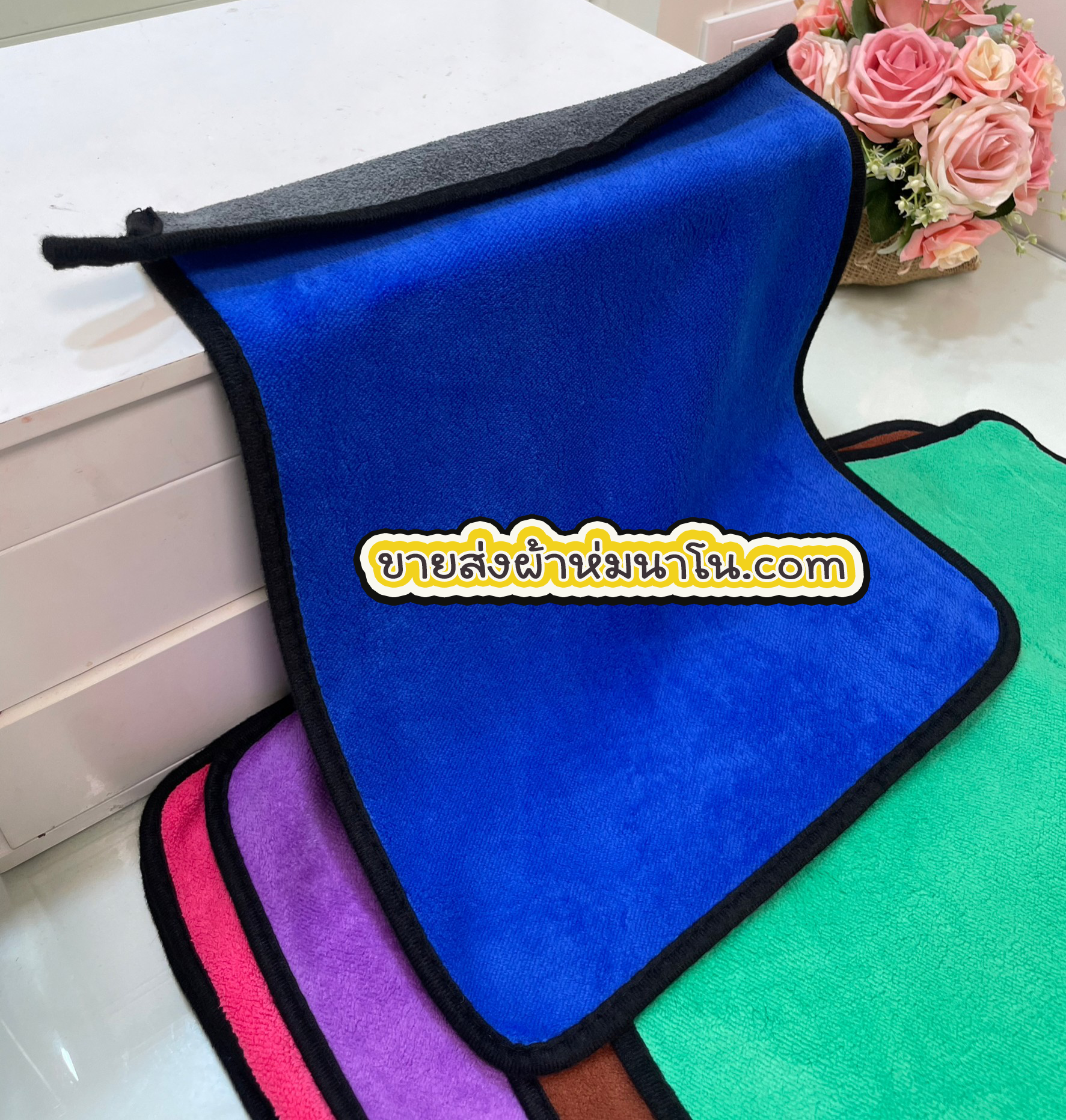 ผ้าไมโครไฟเบอร์ 3D เกรดพรีเมี่ยม ผ้าหนานุ่ม ซับน้ำไว (12ผืน)