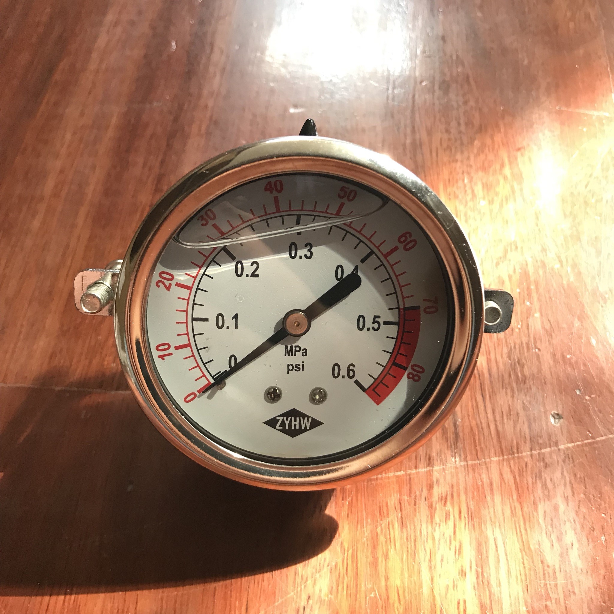 Pressure Gauge เกจ์วัดแรงดัน 0-80 PSI (5.5 bar) เกลียวยึดหลัง