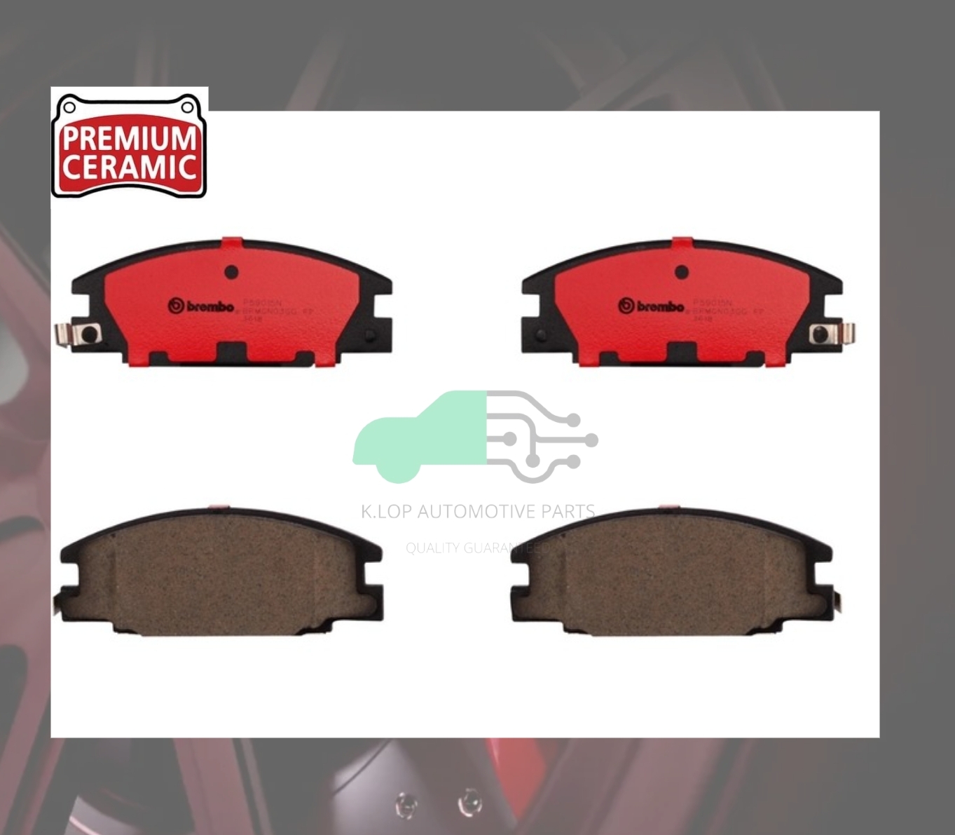 P59 015N ผ้าเบรกหน้า (แท้ BREMBO รุ่น Ceramic) ISUZU TFR 4x2 4x4, RODEO/ CAMEO 92-02