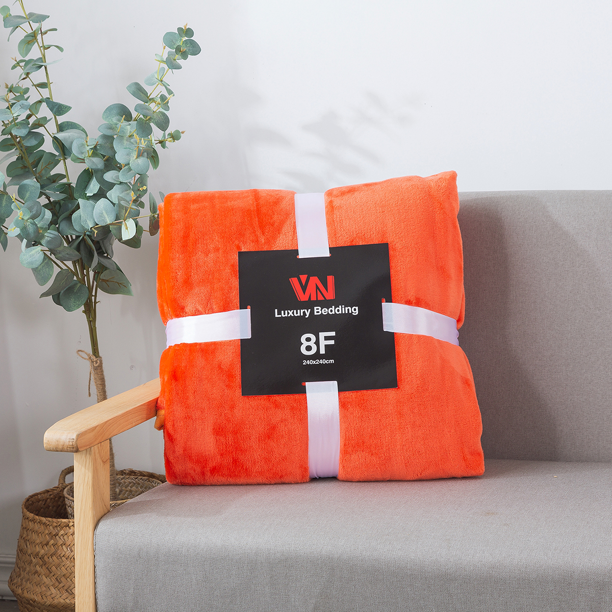 ผ้าห่มนาโน 8 ฟุตพรีเมี่ยมของแท้งานป้าย VN (12ผืนคละสี)