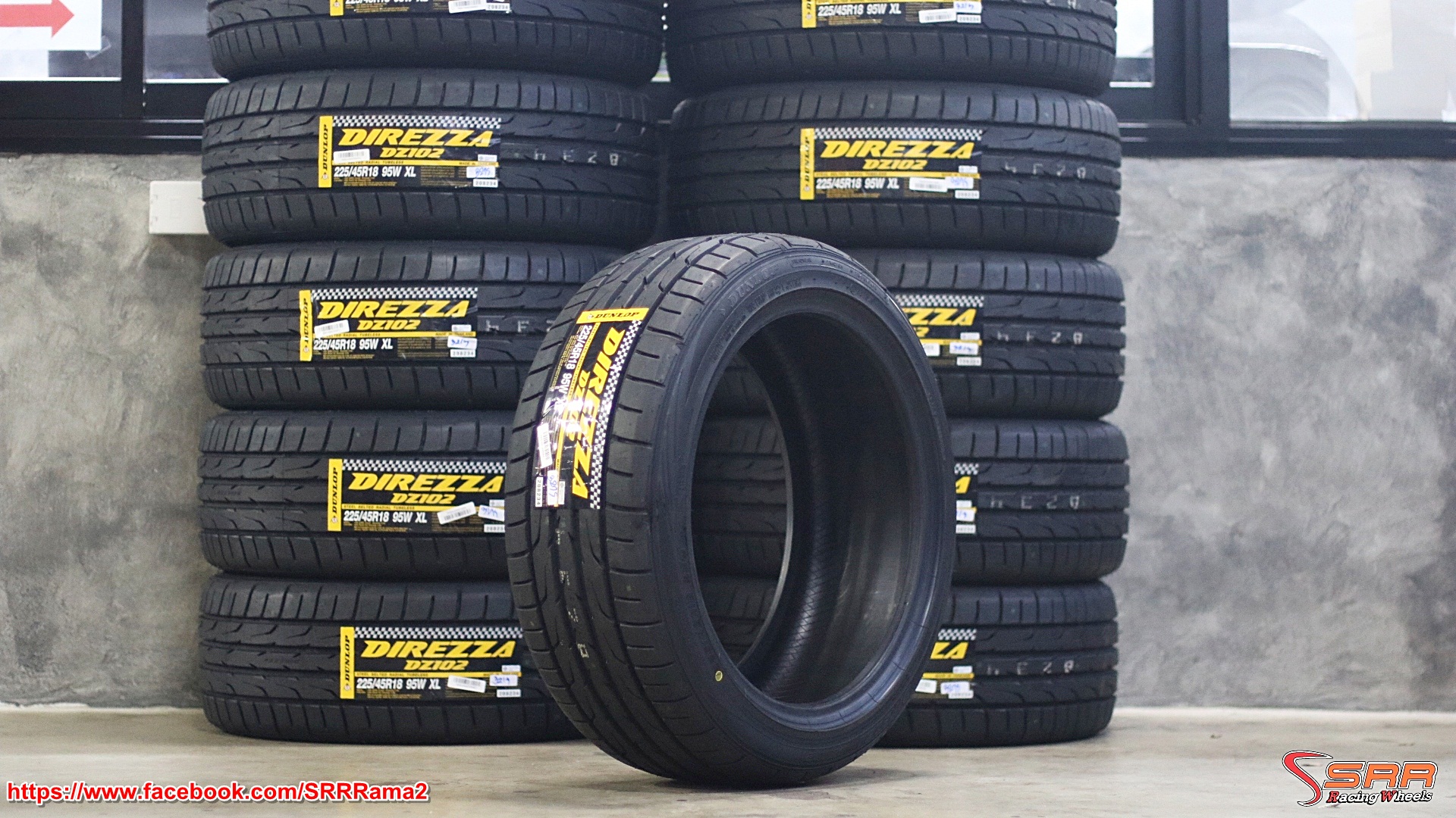 DUNLOP DZ102 225/45R18 ยางใหม่ปี19 ราคาเส้นละ 4,250 บาท