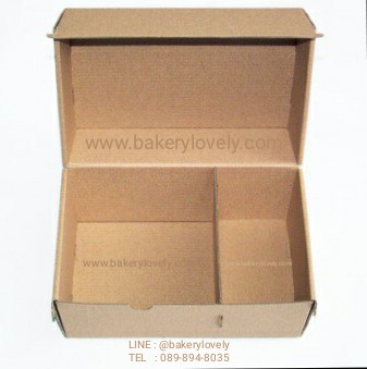 กล่องกระดาษใส่อาหาร สีน้ำตาล 2 ช่อง