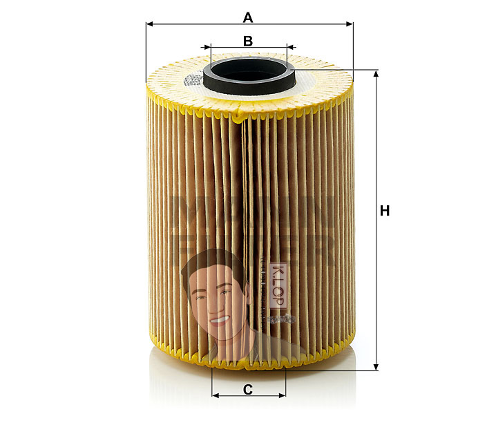 HU926/3X ไส้กรองเครื่อง(BMW) E34/36,320I,325I,525I เครื่องยนต์ M50,M52,S50 (MANN-FILTER***งานพรีเมี่ยมแท้นำเข้ายุโรป) Dimensions(mm.) A=81 B=28 C=28 H=110