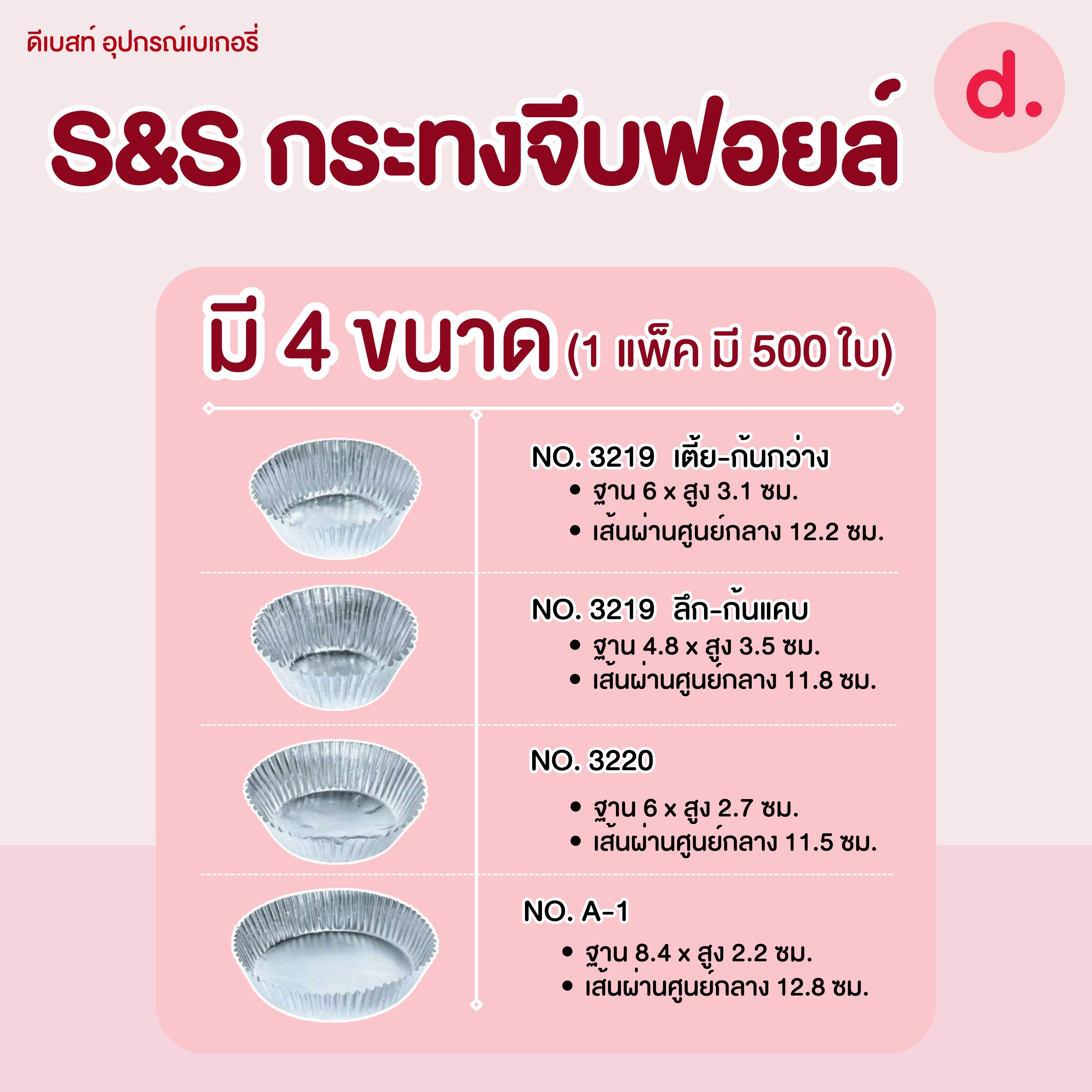 S&Sกระทงจีบฟอยล์ กระทงฟอยล์ ฟู้ดเกรด ปลอดภัย ( มี 4 ขนาด)