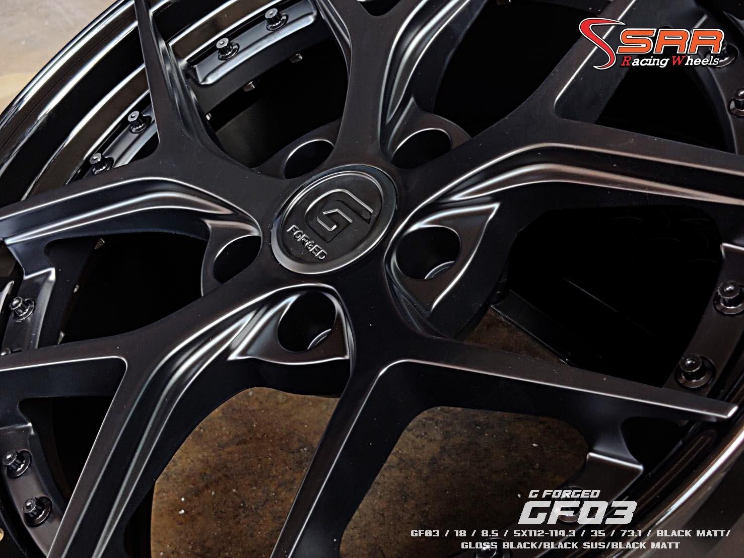 G-FORGED GF03 ล้อแท้ 2ชิ้น ขอบ18 5x112/114.3 BLACK MATT