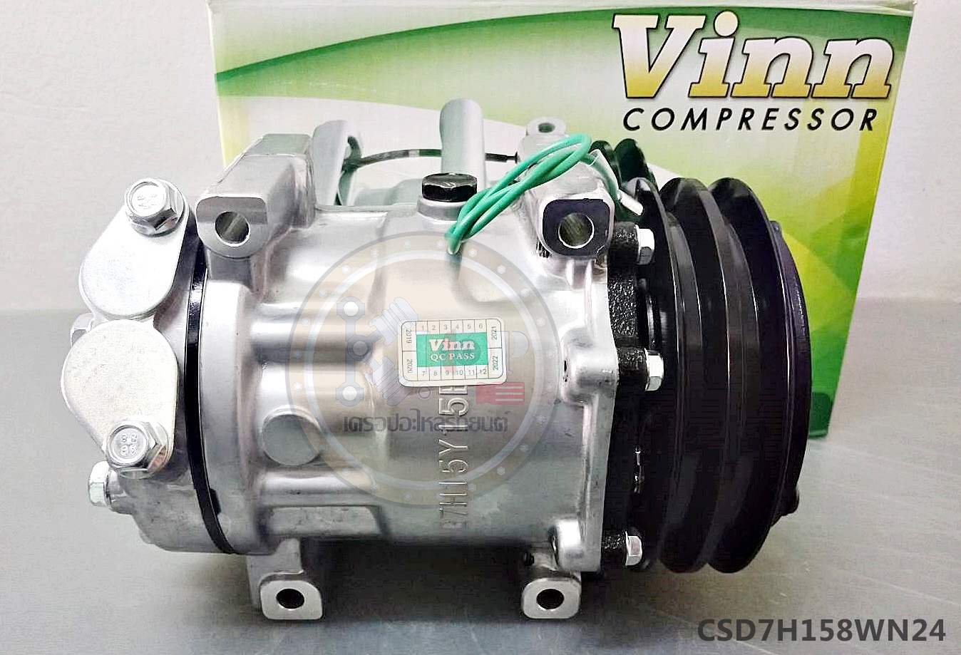 CSD7H158WN12 คอมแอร์ VINN : SD 7H15 2A 12V ISUZU 4-ขา R134 ออกเอียง (งานไตหวัน-จีน)