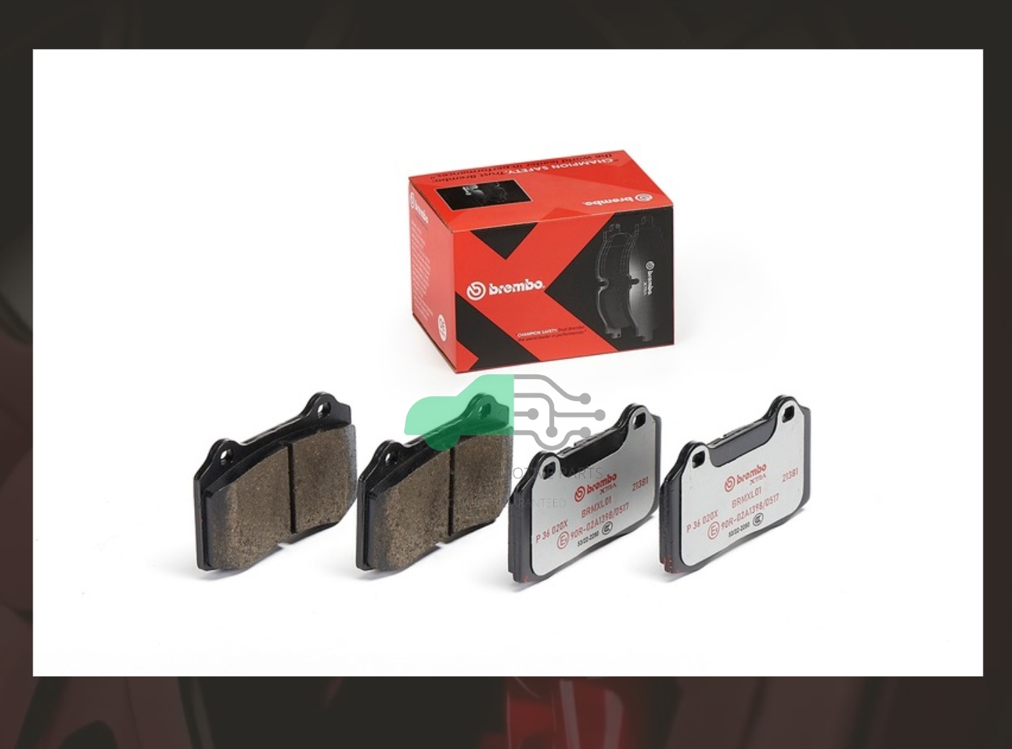 P36 020X ผ้าเบรก (แท้ BREMBO รุ่น Xtra) Volvo S60 I, V70 II (R 2.5T) (Brembo 4 Pot Caliper) 03-07/JAGUAR S-Type XK XJ, CITROEN DS3 (Brembo 4 Pot Caliper)
