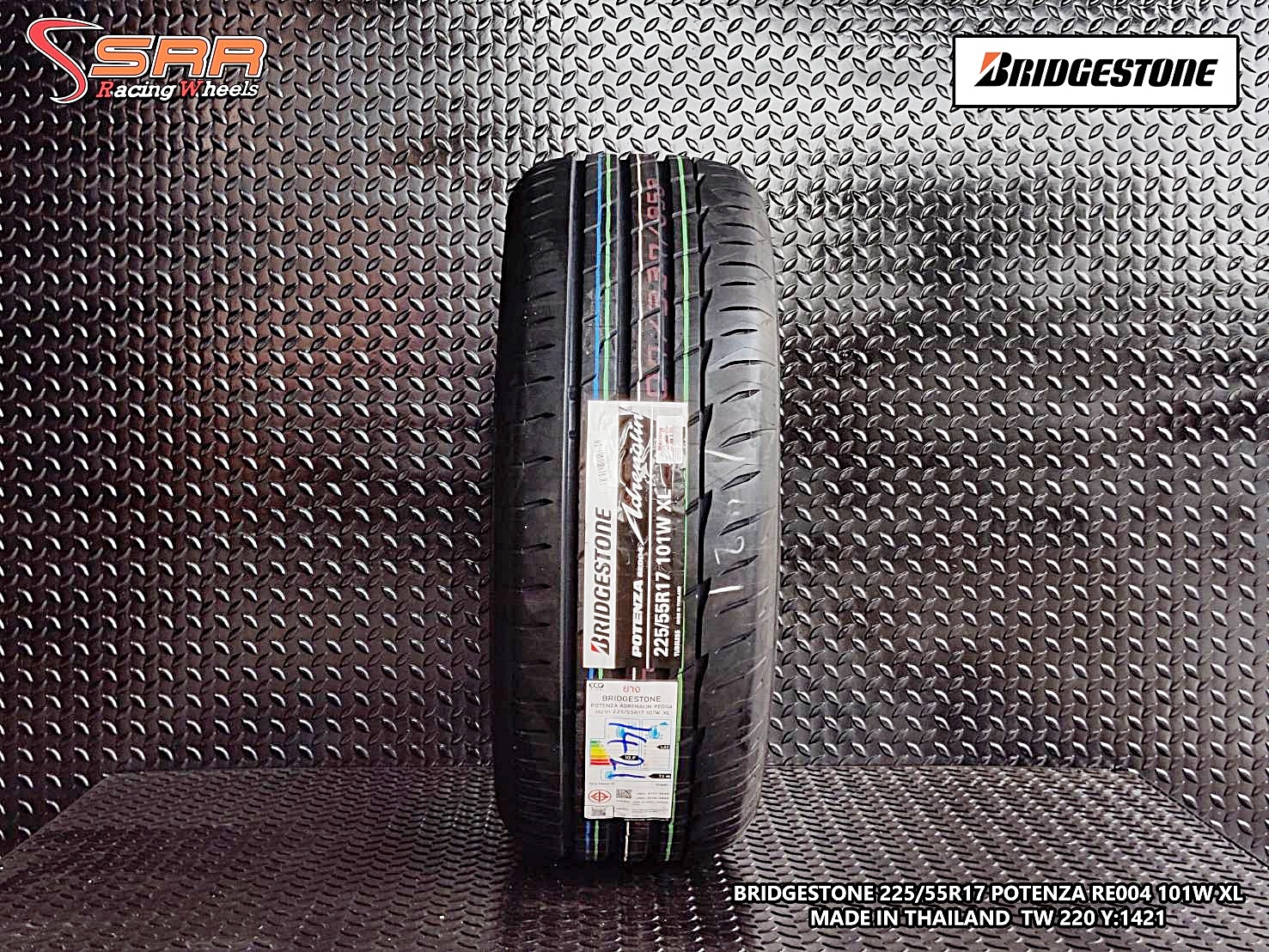 BRIDGESTONE RE004 225/55R17 ยางใหม่ปี2021 ราคาพิเศษ
