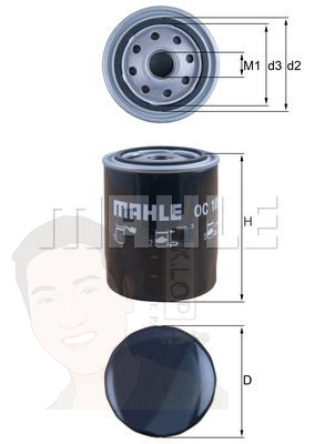 OC 105 กรองน้ำมันเครื่อง T4 2.4D 2.5TDI ปี98, 940 2.4TD 960 ยี่ห้อ MAHLE