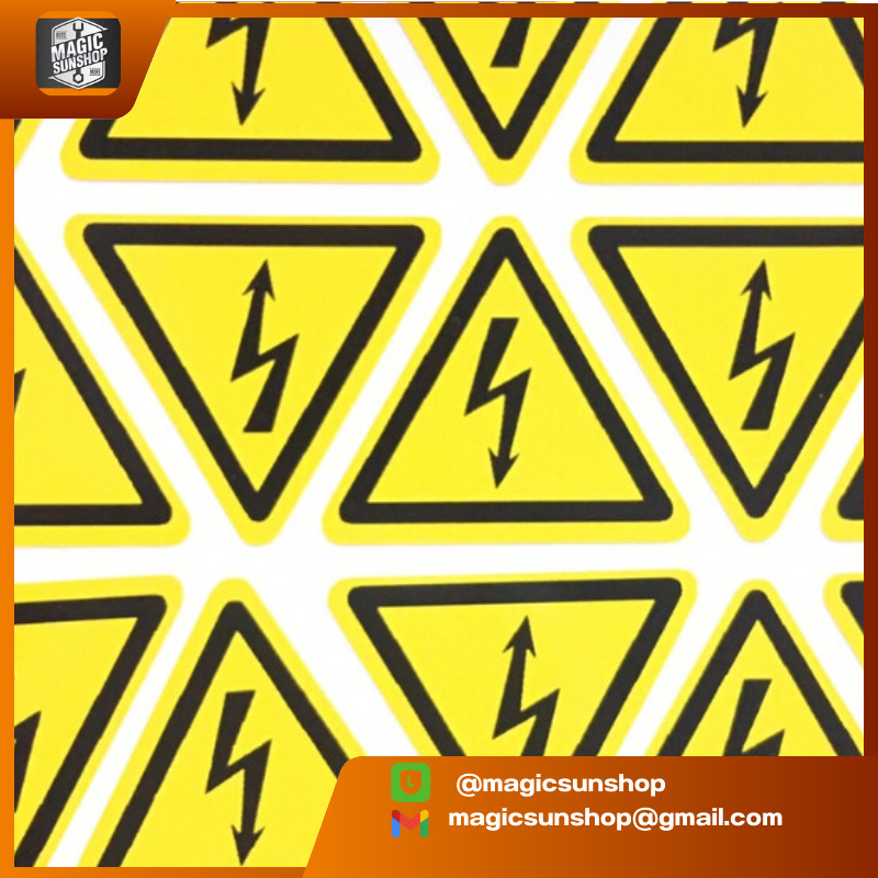 908069 สติ๊กเกอร์ระวังไฟฟ้าช็อต ขนาด 2.5 x 2.5 ซม. (ราคาต่อชิ้น) 2.5x2.5x2.5ซม. เหลือง