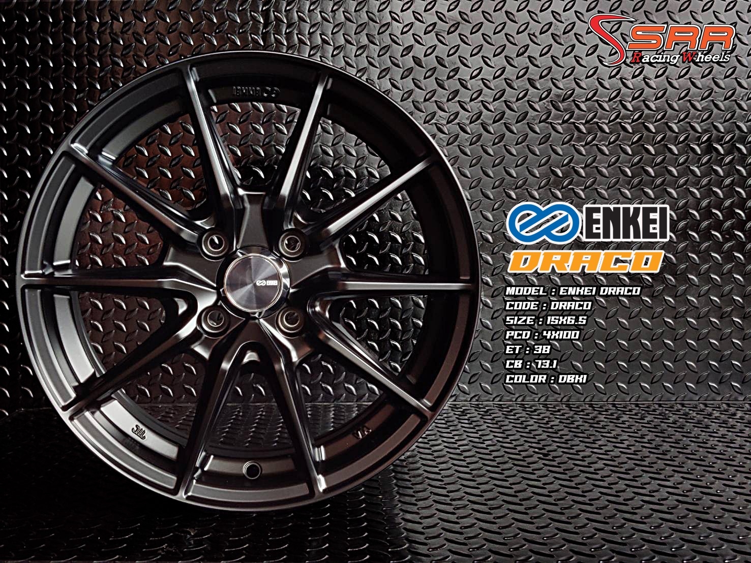 ENKEI DRACO ขอบ15 4H100 ET38 DBK1 มีจำหน่ายที่ร้านSRR