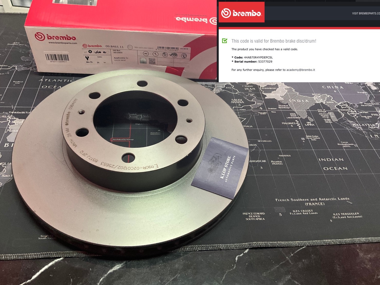 09 B461 11 จานเบรค-หน้า UV(ยี่ห้อ Brembo) TOYOTA Vigo, Fortuner ปี 2002-2009 /TOYOTA Revo ปี 2002-2009 /TOYOTA Land Cruiser 120 3.0 D4D ปี 2002-2009