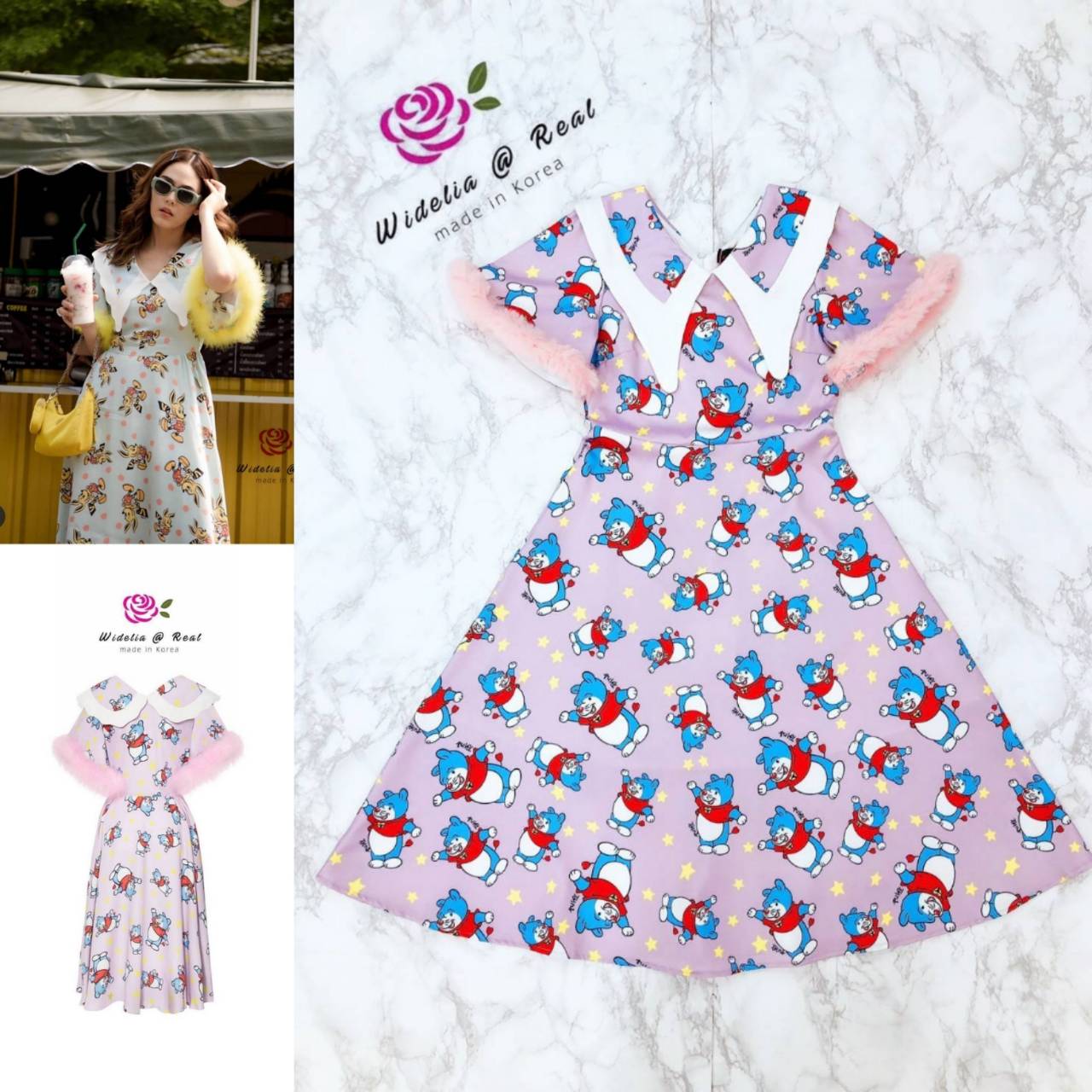 Tohn Dress เดรสแสนสวย ช่วงแขนเย็บขนมาแบบฟูอลังมากแม่