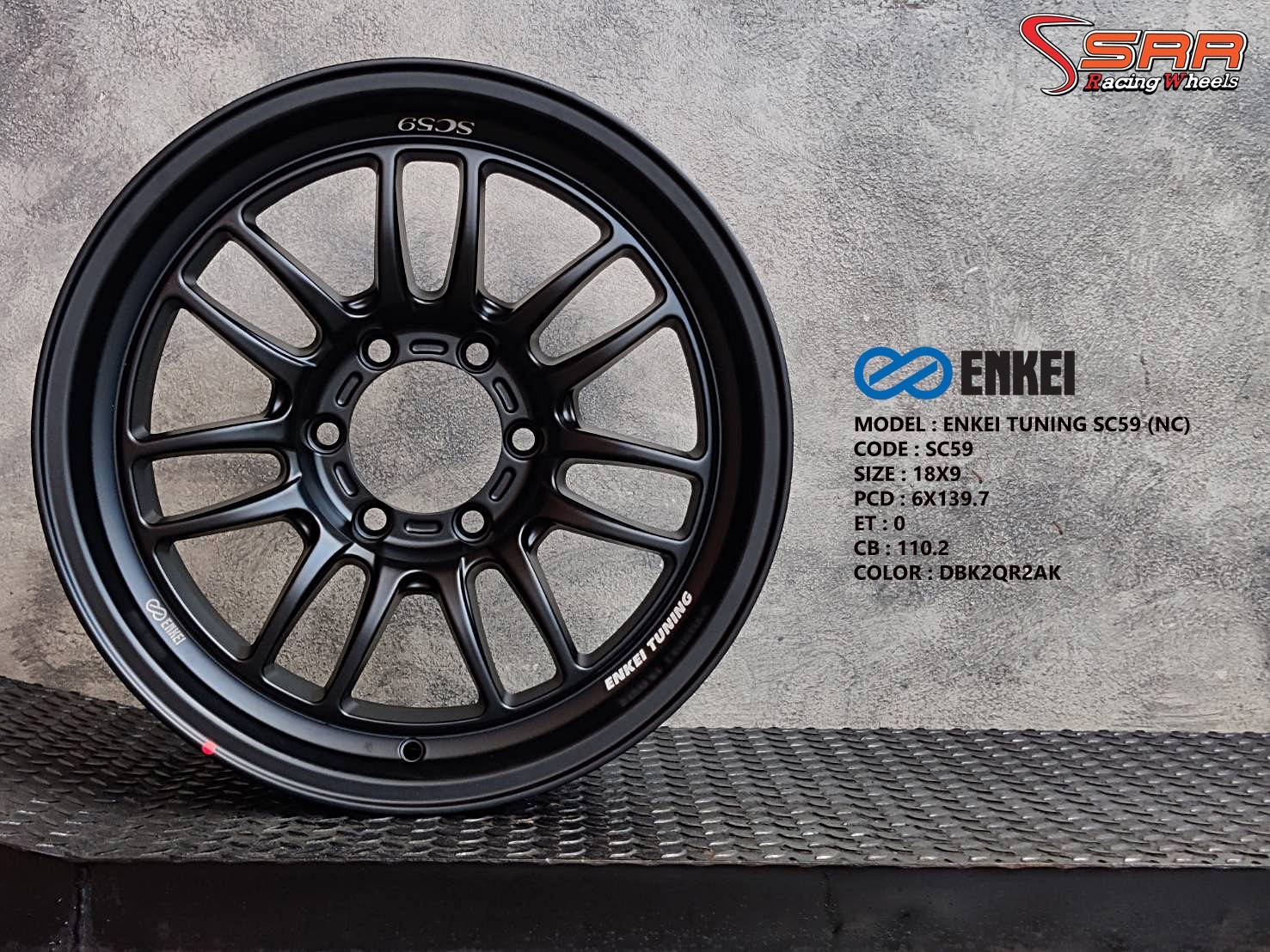 ENKEI TUNING SC59 ขอบ18 6H139.7 ET0 DBK2QR2AK มีจำหน่ายที่ร้านSRR