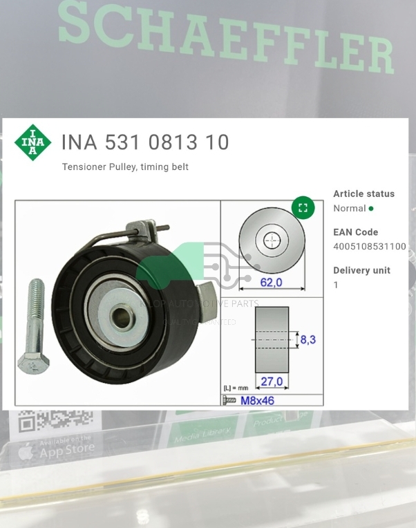 ลูกรอกไทม์มิ่ง (INA) : Fiesta 1.4/1.6 ปี 08, Ecosport 1.5TI, Focus 1.6 Duratec, S60 1.6 ปี05