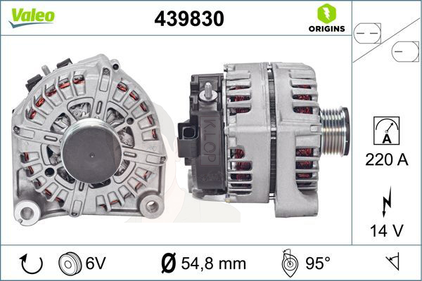 439830 ไดชาร์จ Valeo รุ่น BMW N57D 30A / F02 F10 F25 F26