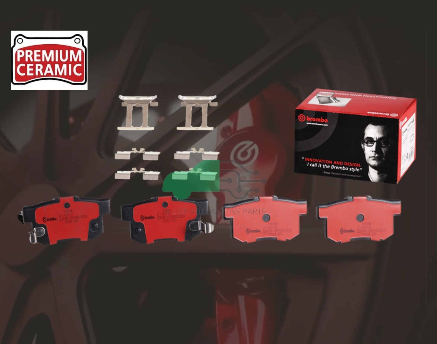 P28 039N ผ้าเบรกหลัง (แท้ BREMBO รุ่น Ceramics) ACCORD Gen6 (2.4 3.0) 98-02
