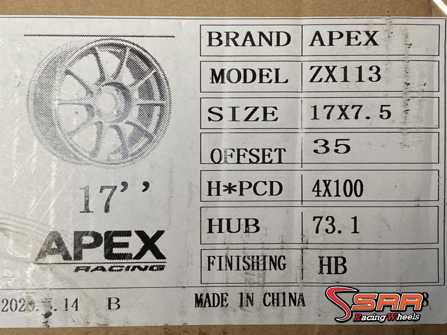TC105N APEX 17x7.5 4H100 ET+35 HB ราคาพิเศษ