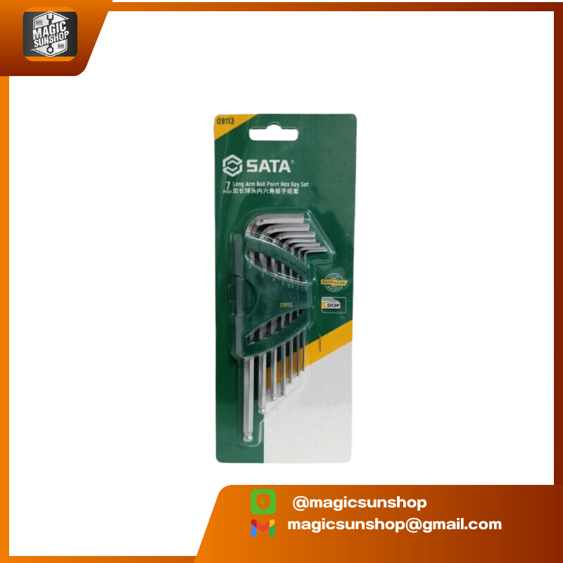SATA 7-piece extended ball head hex wrench 09113
