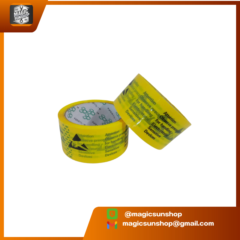 ESD Warning Packing Tape 48mm.x 45meters Yellow