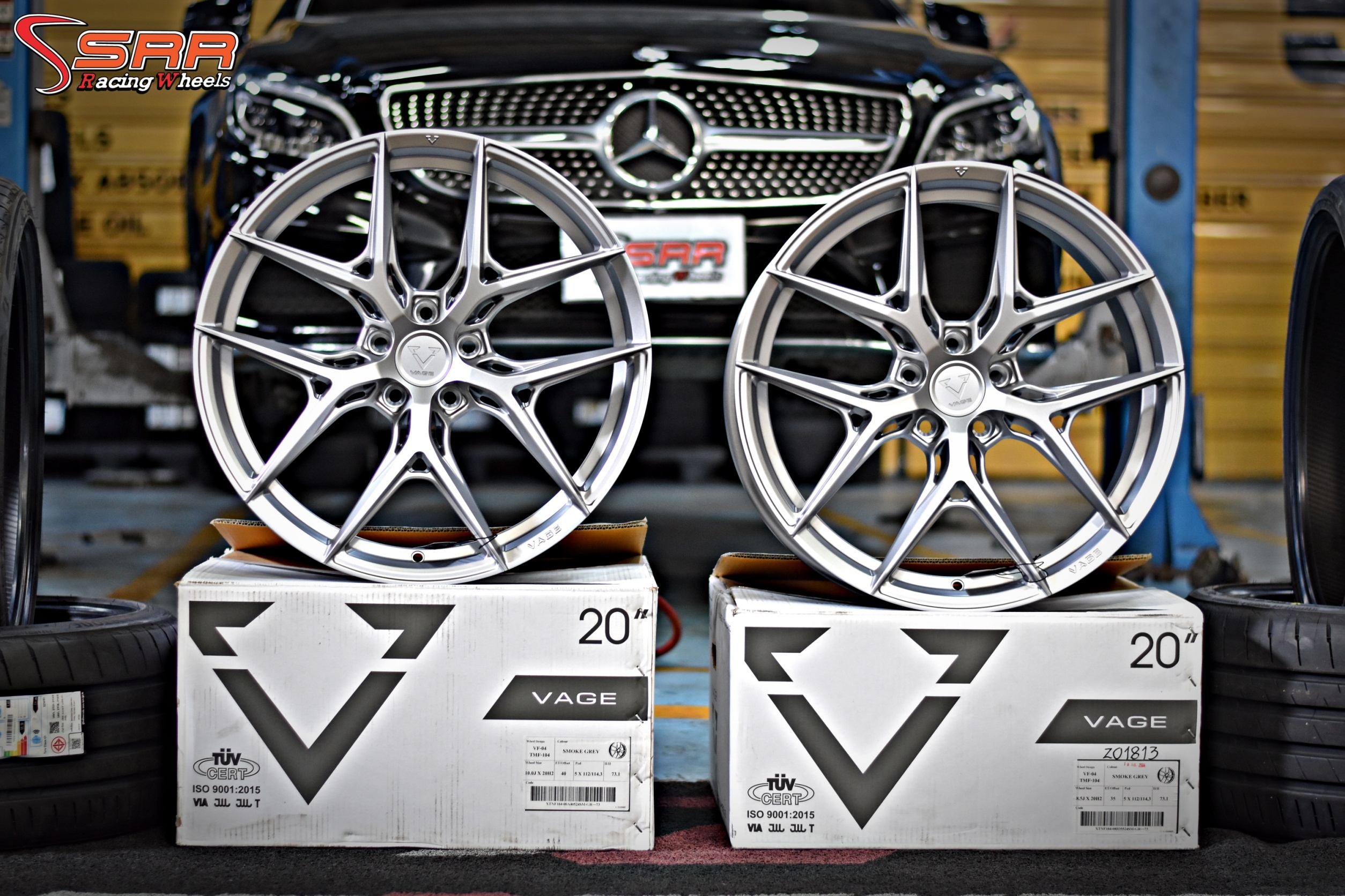 VAGE VF-04 ขอบ20 หน้า8.5 หลัง10 5H112/114.3 SMOKE GREY มีจำหน่ายที่ร้านSRR