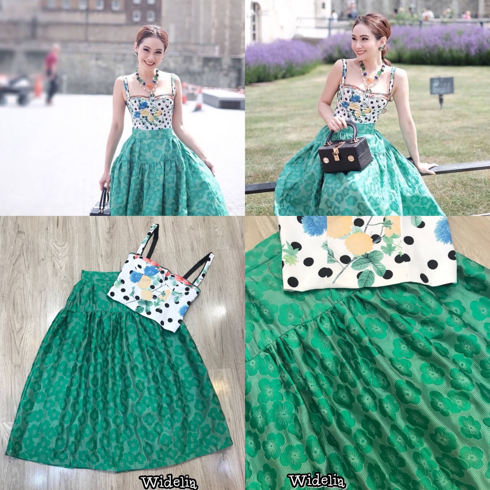 Set :: เสื้อครอปสายเดียวพิมพ์ลายสุดคูล และกระโปรง
