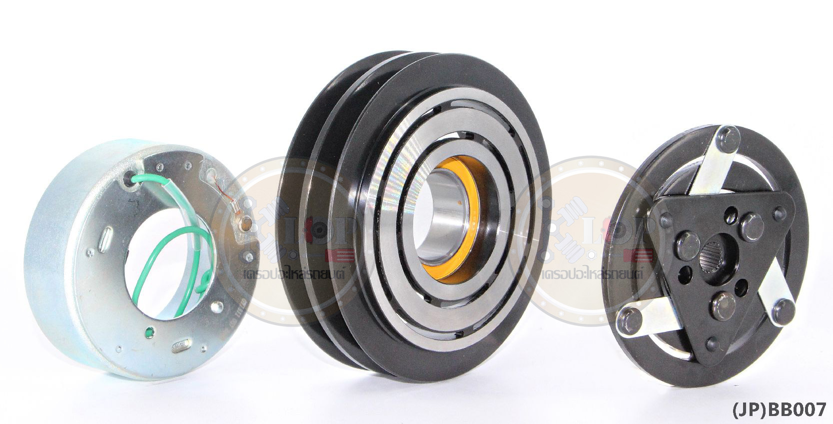 (JP)BB007-JP(Vinn) ชุดหน้าคลัทช์(Sanden) SD 709, 7H15 2A 24V. 130mm. เฟือง (ญี่ปุ่น)