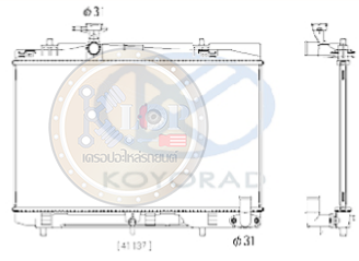 แผงหม้อน้ำ KOYORAD (AT) YARIS 1.2 ปี14, YARIS ATIV 1.2 ปี 17