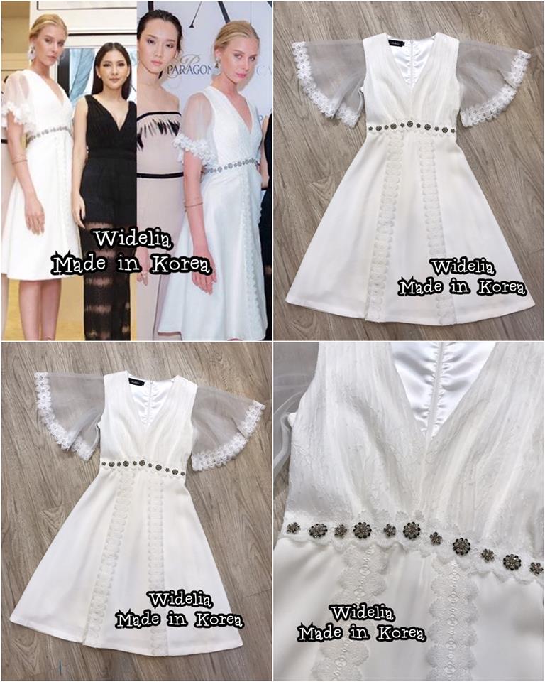 *พร้อมส่ง*Canitt Dress :: เดรสคองสีตัวสวย