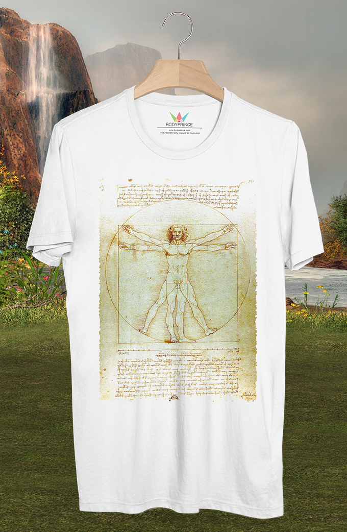 BP836 เสื้อยืด The Vitruvian Man