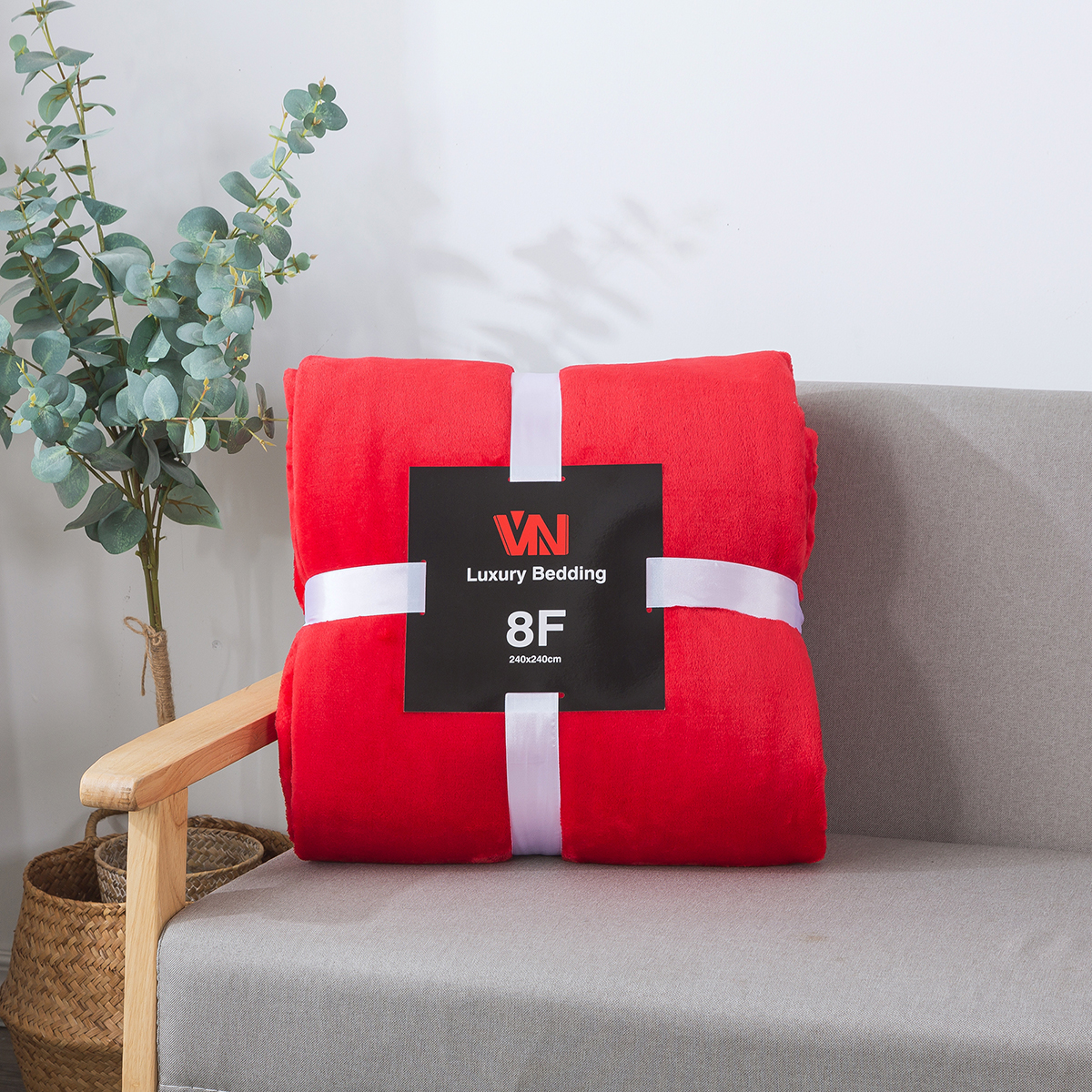 ผ้าห่มนาโน 8 ฟุตพรีเมี่ยมของแท้งานป้าย VN (12ผืนคละสี)