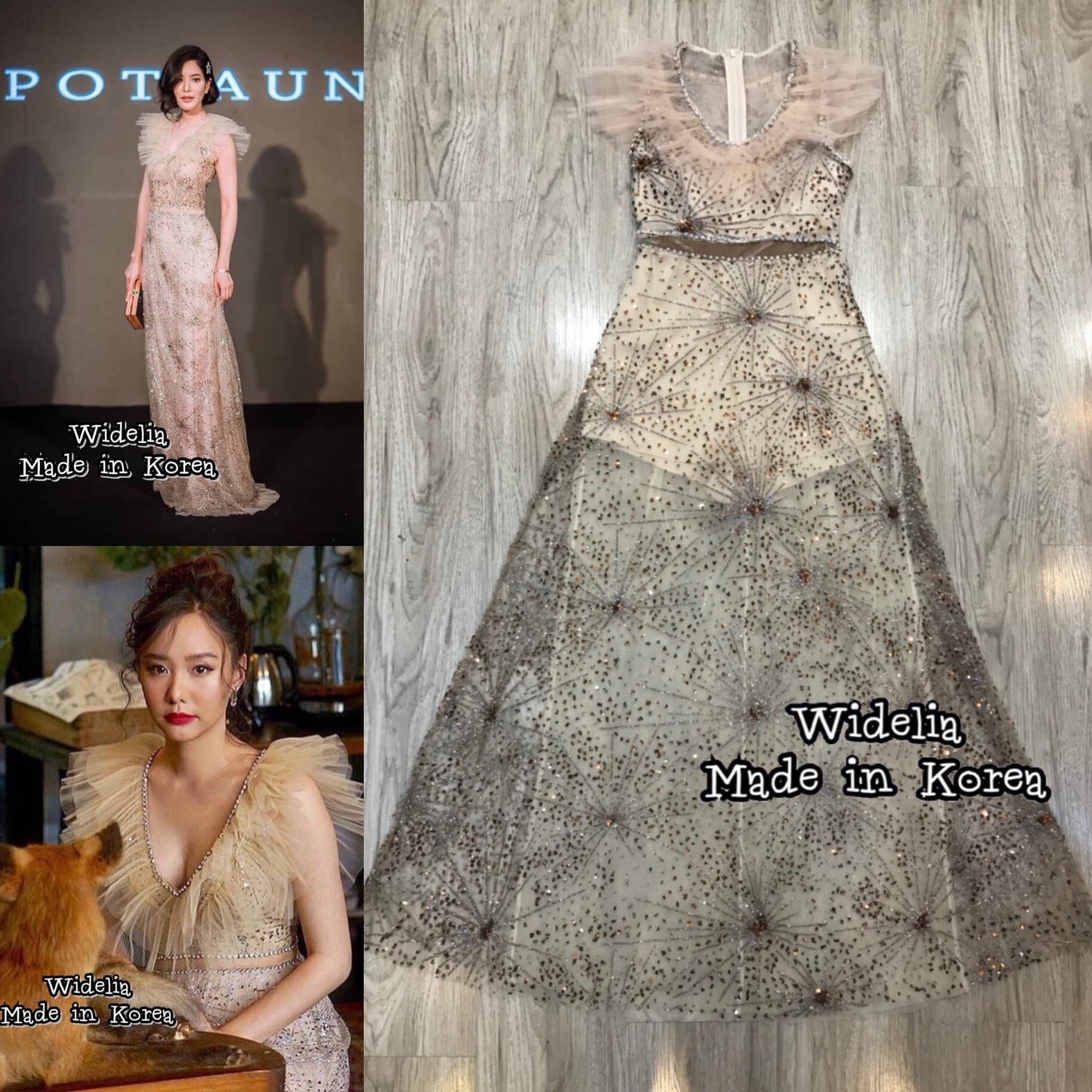 KNP Maxi Dress :: เดรสแขนกุดคอวี คอเสื้อเป็นระบายสวยปัง