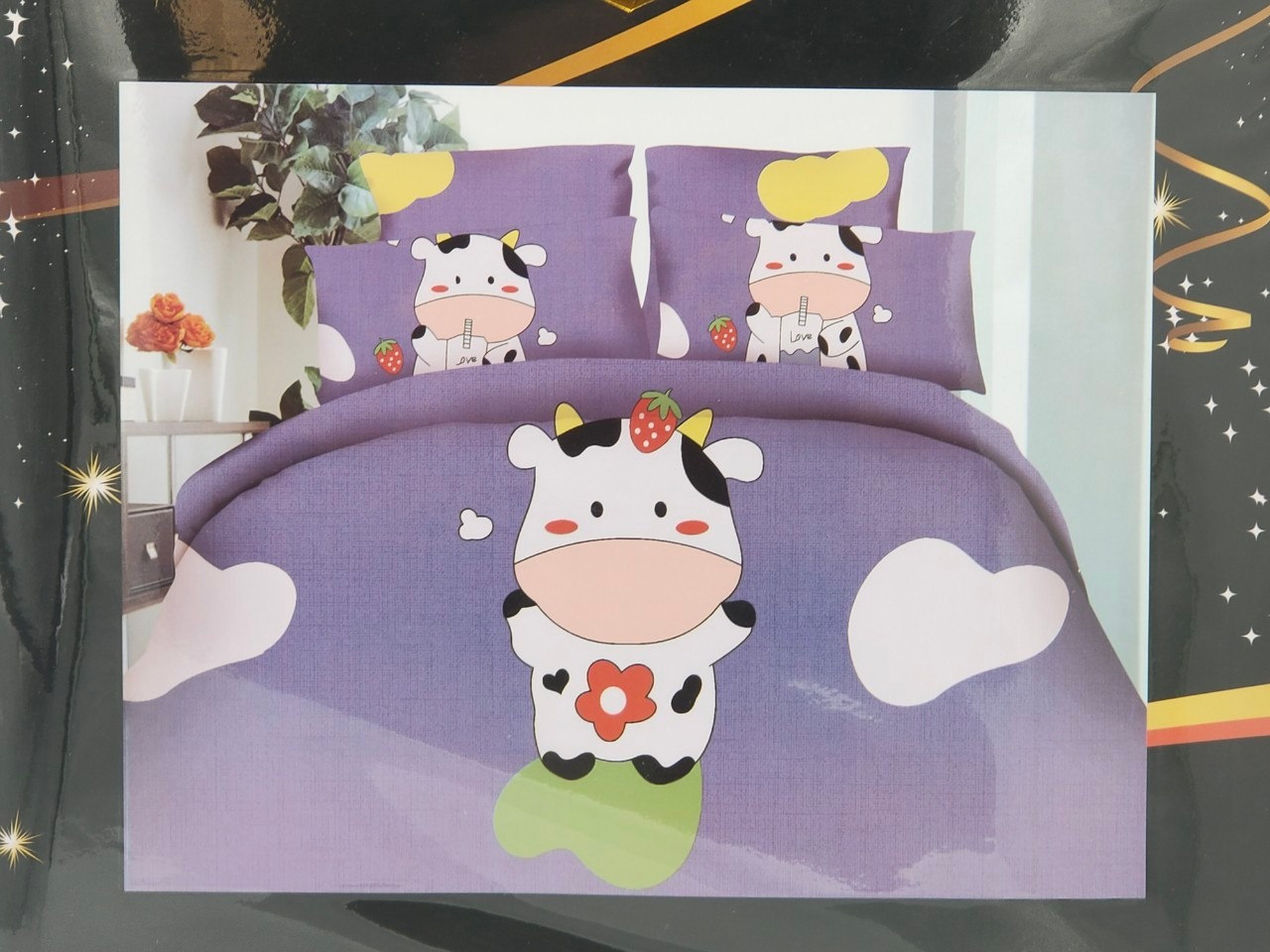 ชุดนวมลายการ์ตูน 6 ฟุต #มียางรัดมุม 360 องศา งานพรีเมี่ยม(เกรด AA) ( 6ชุดคละลาย)