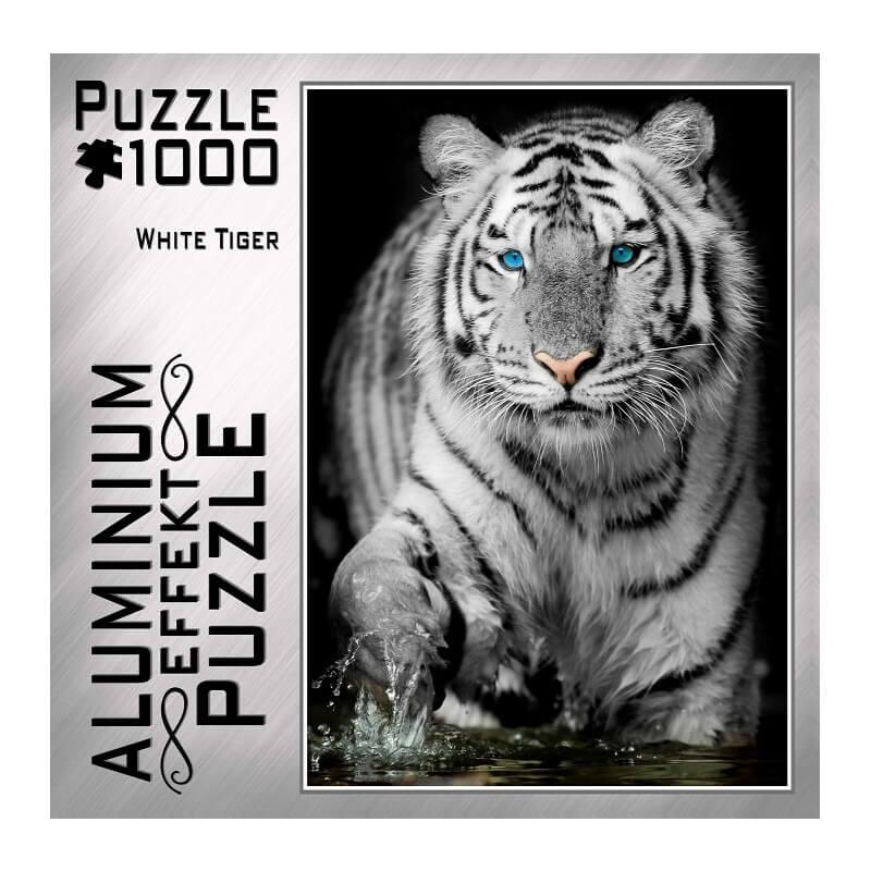 ALUMINIUM EFFEKT PUZZLE - White Tiger 1000 pcs.