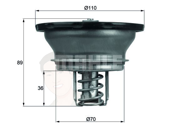 THD 3 82 วาล์วน้ำ HD D9 D11 D13 / Truck, Bus 20463750 (ยี่ห้อ MAHLE)