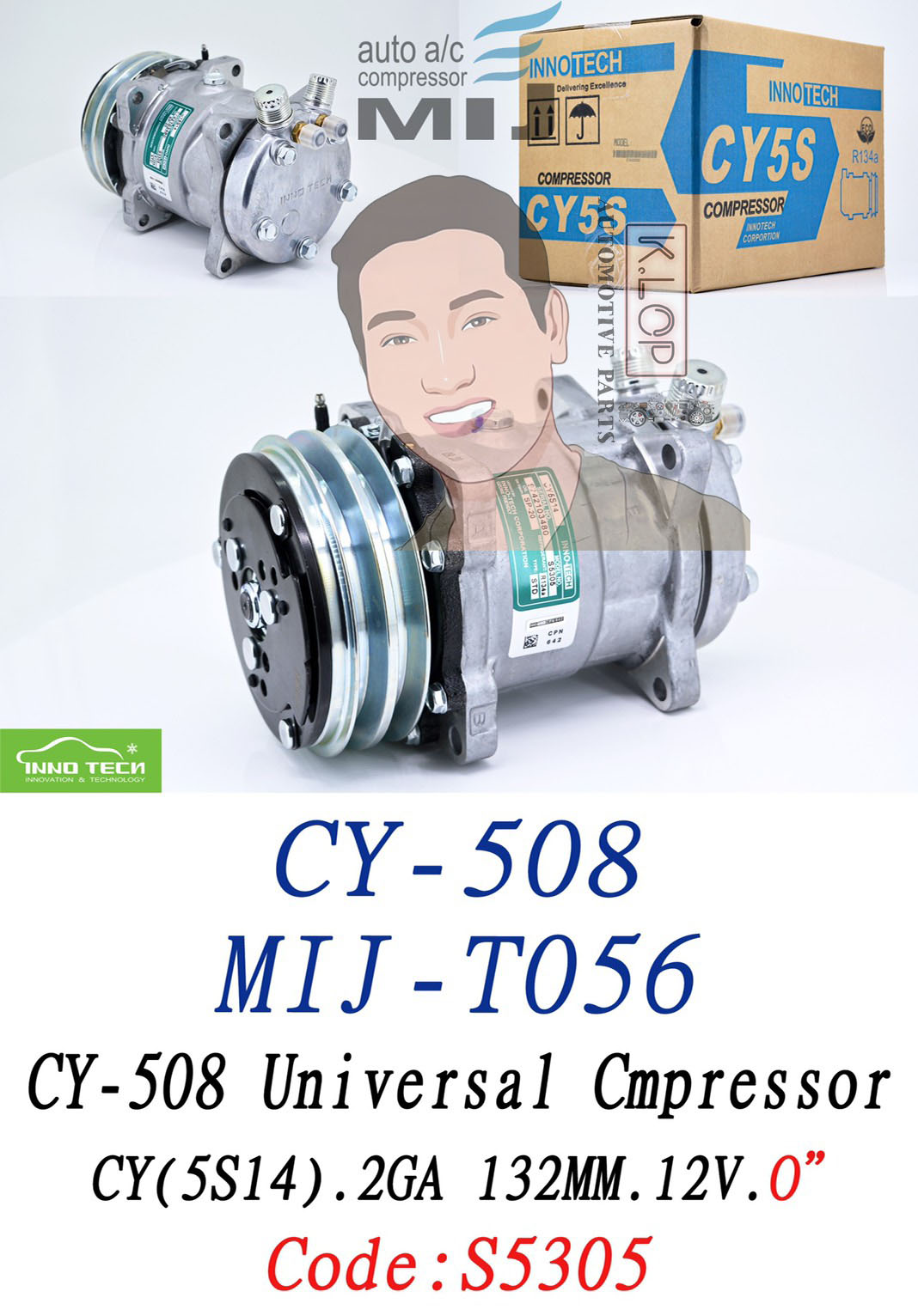 (O) CY-508 Universal Compressor : CY (5S14) 2GA รุ่น 12V