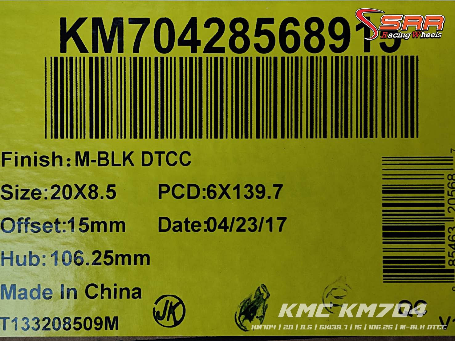 KM704 KMC WHEELS ขอบ20 6H139.7 ET15 M-BLK DTCC ราคาพิเศษ