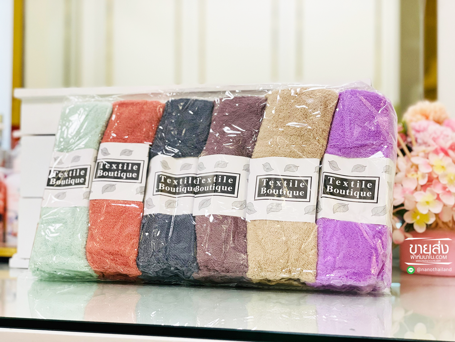 ผ้าเช็ดผมขนเป็ดสีพื้น รุ่นพิเศษหนานุ่ม ( 1 โหล )