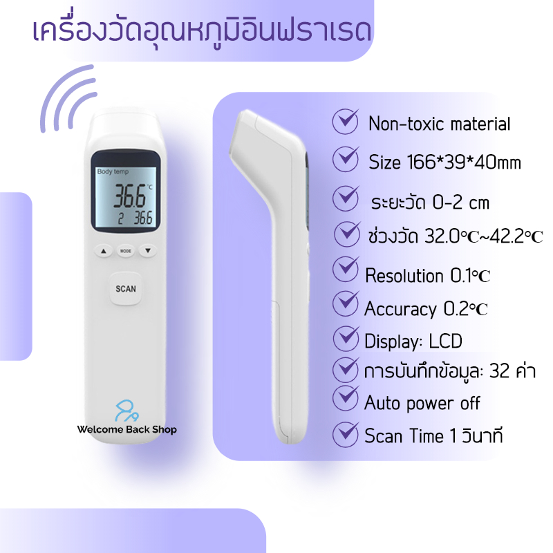 เครื่องวัดอุณหภูมิร่างกาย อินฟราเรดแบบไร้สัมผัส ที่วัดไข้เด็ก เครื่องวัดไข้