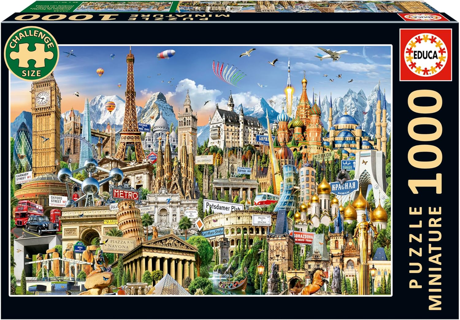 Educa - Symbols of Europe by Adrian Chesterman (Miniature Puzzle) 1000 pcs.