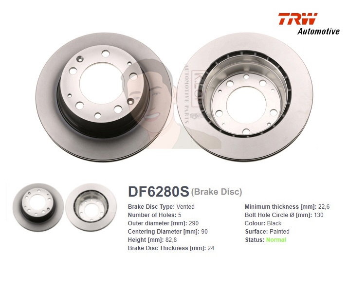 DF6280S จานเบรค-ดรัมเบรค(TRW) PORSCHE Porsche 911 SC CARRERA ปี1984 R