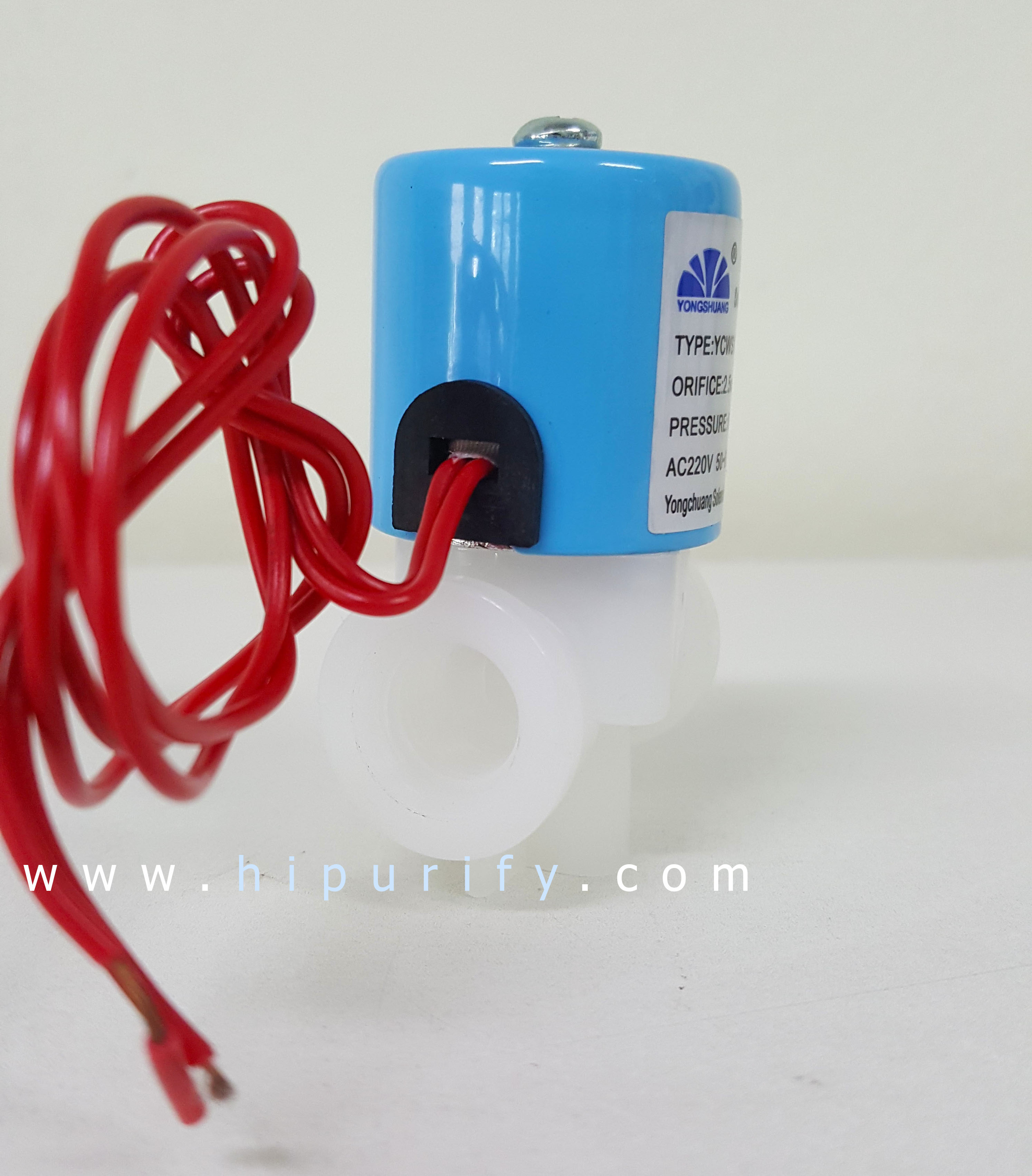 โซลินอยด์วาล์วพลาสติก เกลียวใน(แบบหมุน) 1/4"(2 หุน) N/C 220VAC 0.3A 50-60Hz