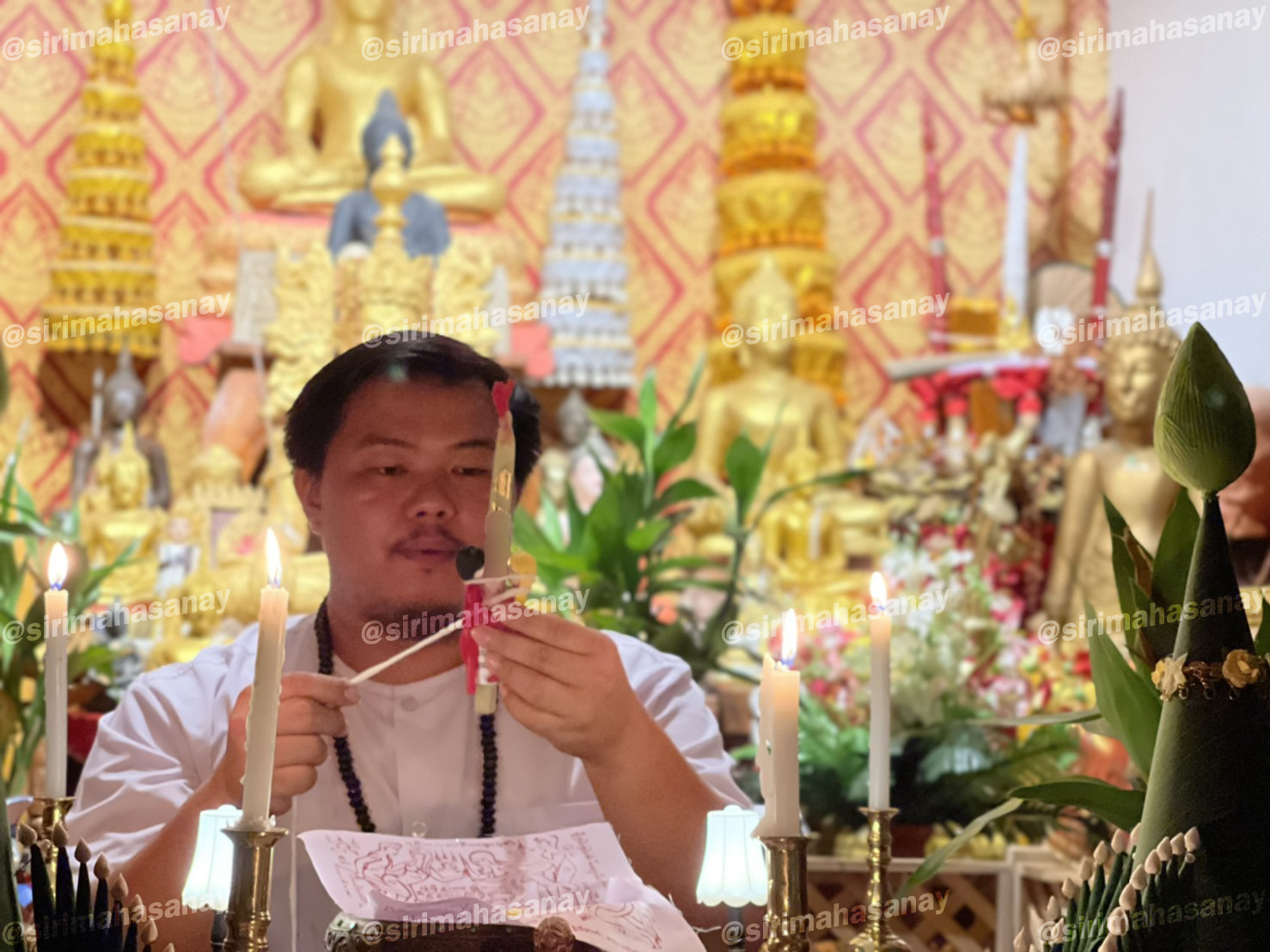 พิธีจุดเทียนเรียกจิต อาจารย์เสก สำนักสักยันต์ป๋ารมีเศรษฐีเรือนคำ