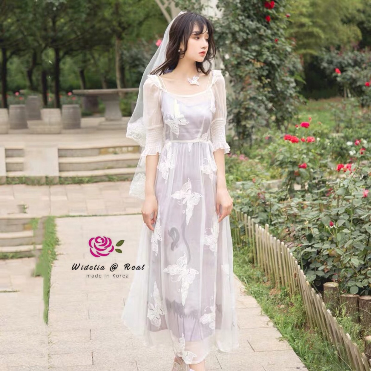Korea Maxi Dress แม็กซี่เดรสตัวยาวแสนสวย ตัวนี้น่ารักดั่งเจ้าหญิง