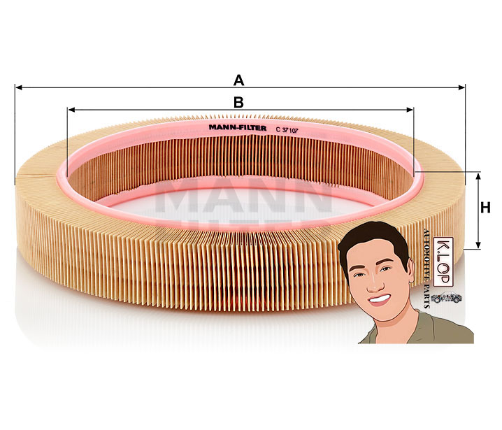ไส้กรองอากาศ BENZ 190 SERIE (W201), W123, W124 / 230 E / OE : 002 094 31 04 : MANN-FILTER***งานพรีเมี่ยมแท้นำเข้ายุโรป (C37107 )